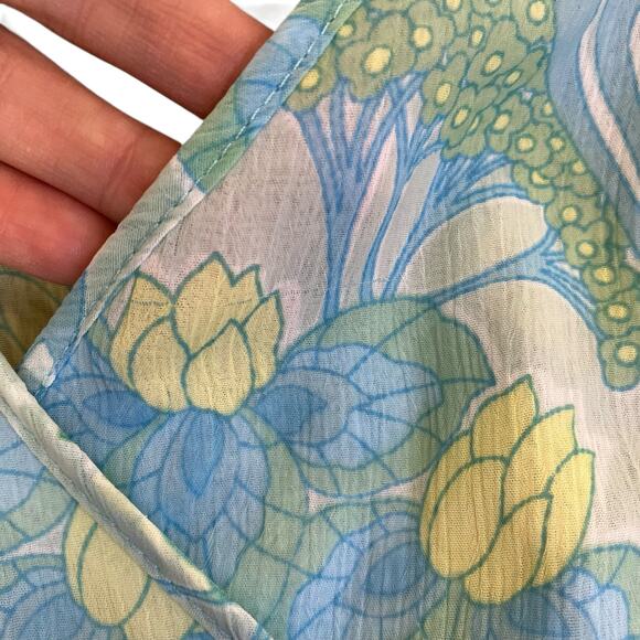 H&M Vtg Y2K Coquette Fairy Babydoll Top w Tie Sheer Flutter Sleeves Flowy Hem - Picture 13 of 16